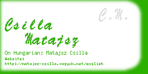 csilla matajsz business card